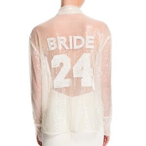 KYHA Bridal Sequin Button Down XS
